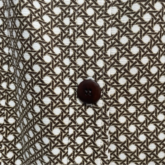 Talbots Rattan Cane Print 100% Cotton Fully Lined Button Up Jacket Office Work - Picture 3 of 12